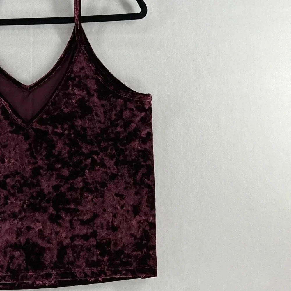 Victoria's Secret Pink Cami Tank Top Womens Size L Sleepwear Sleeveless Burgundy - Picture 6 of 10